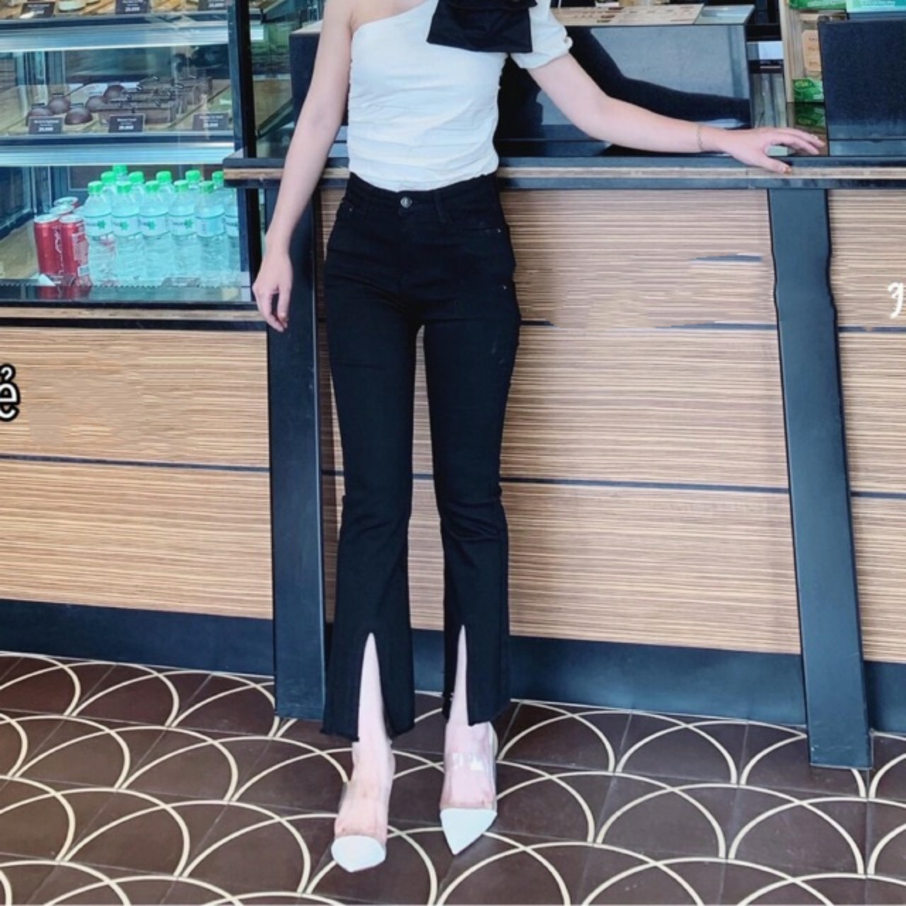 Quần Jean Giấy Loe Xẻ Trước 899 P2K8