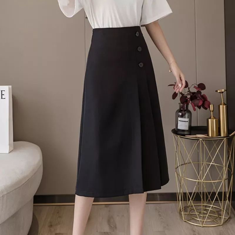 Chân Váy Dài  Cao Cấp Phối 3 Cúc 704 - P0/K19