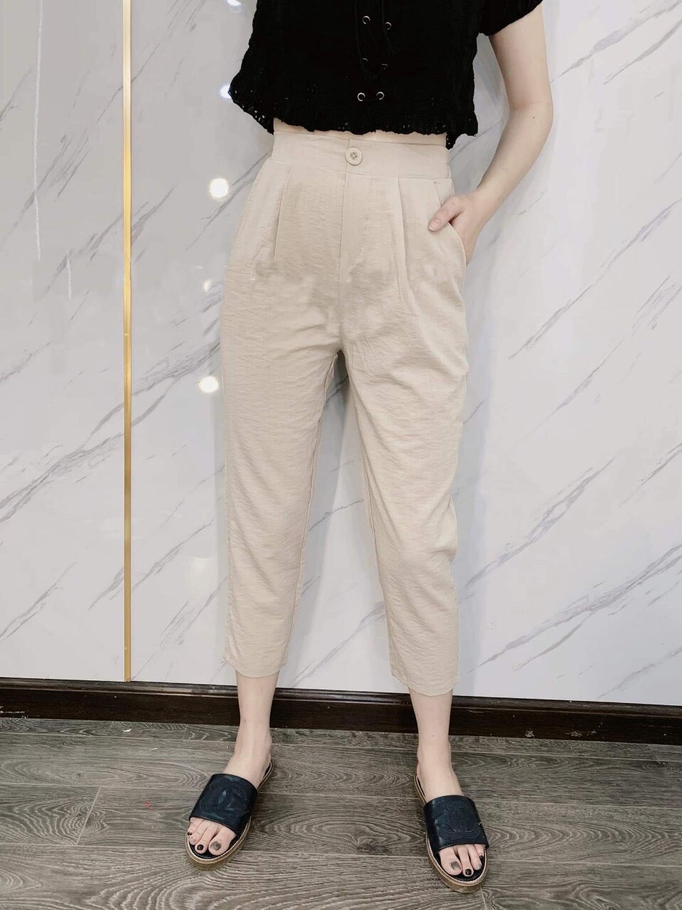 Cắt Mã - Quần Đũi Lụa Cúc Lưng Chun Q115 - P2/K5