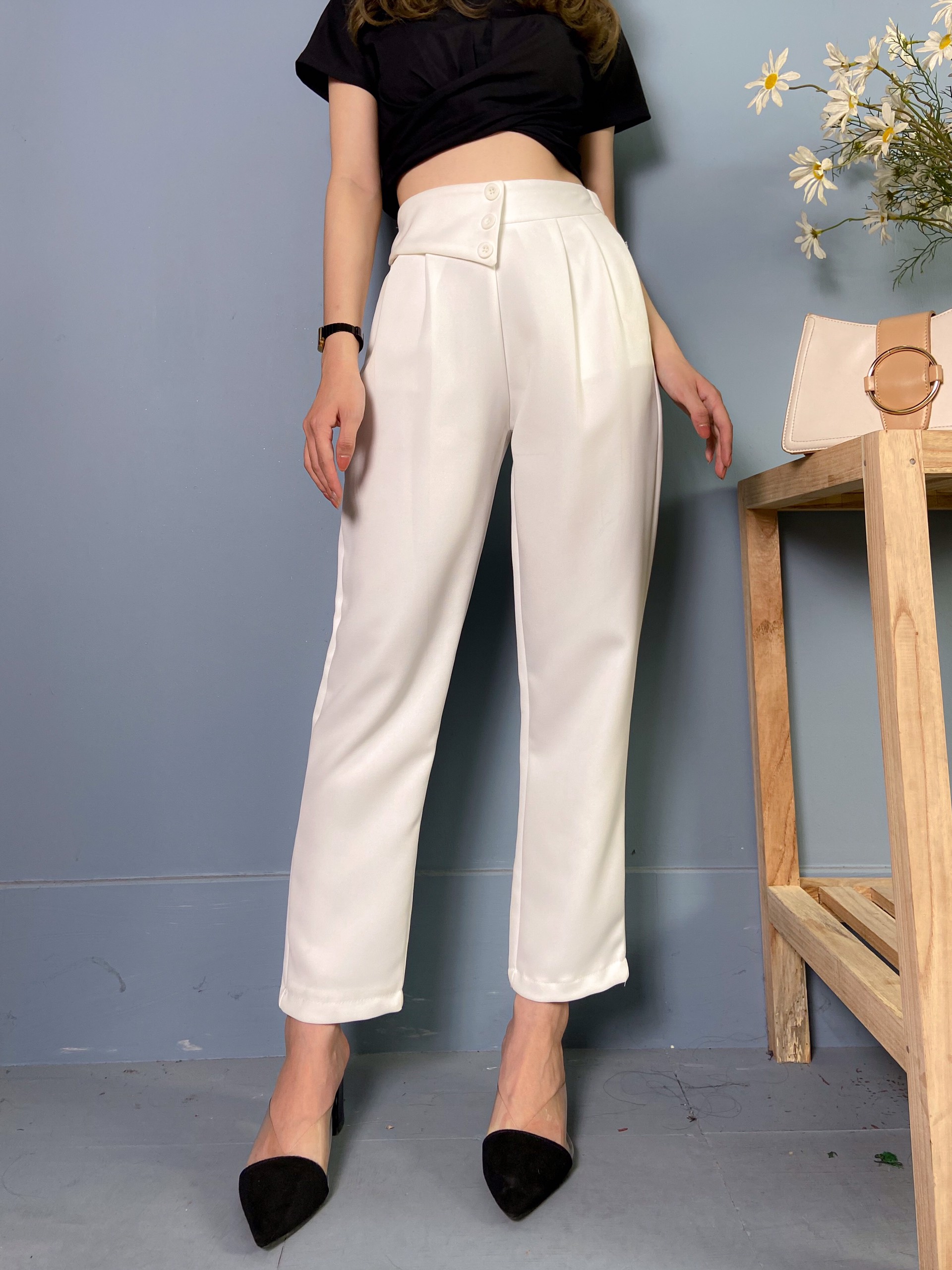 Cắt mã - Quần Baggy Dài Phối 3 Cúc 905 - P3/K7