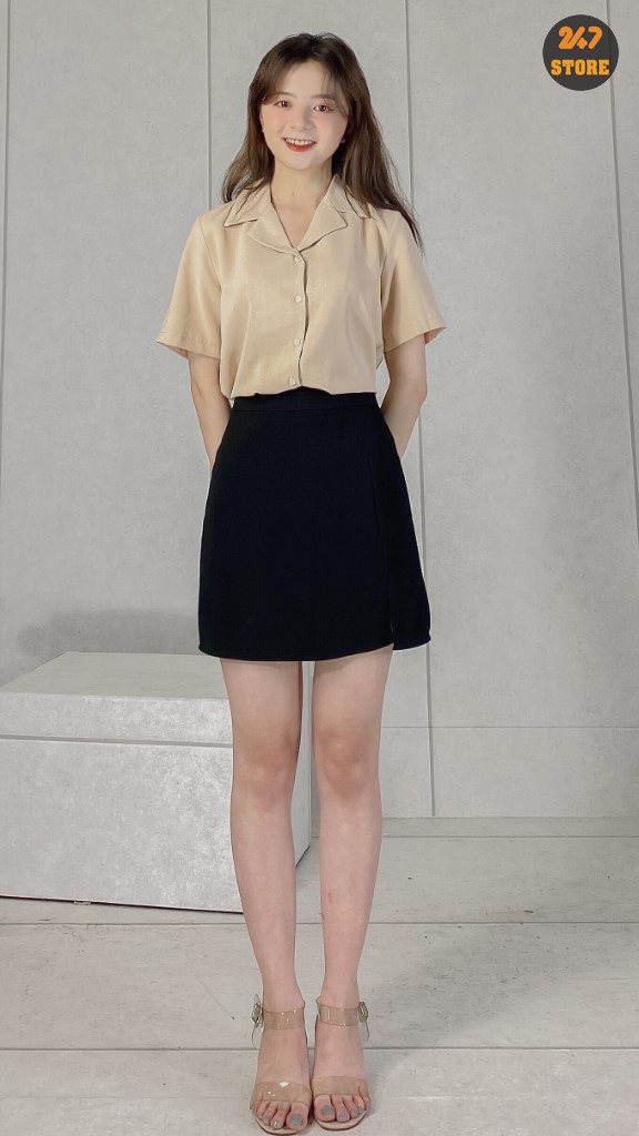 Áo Sơ Mi Cộc Tay Cổ Vest- P0/K7
