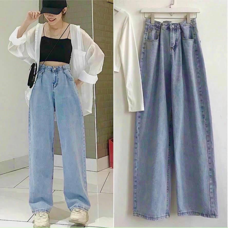 Quần Jean Suông Móc Cài - P0/K30