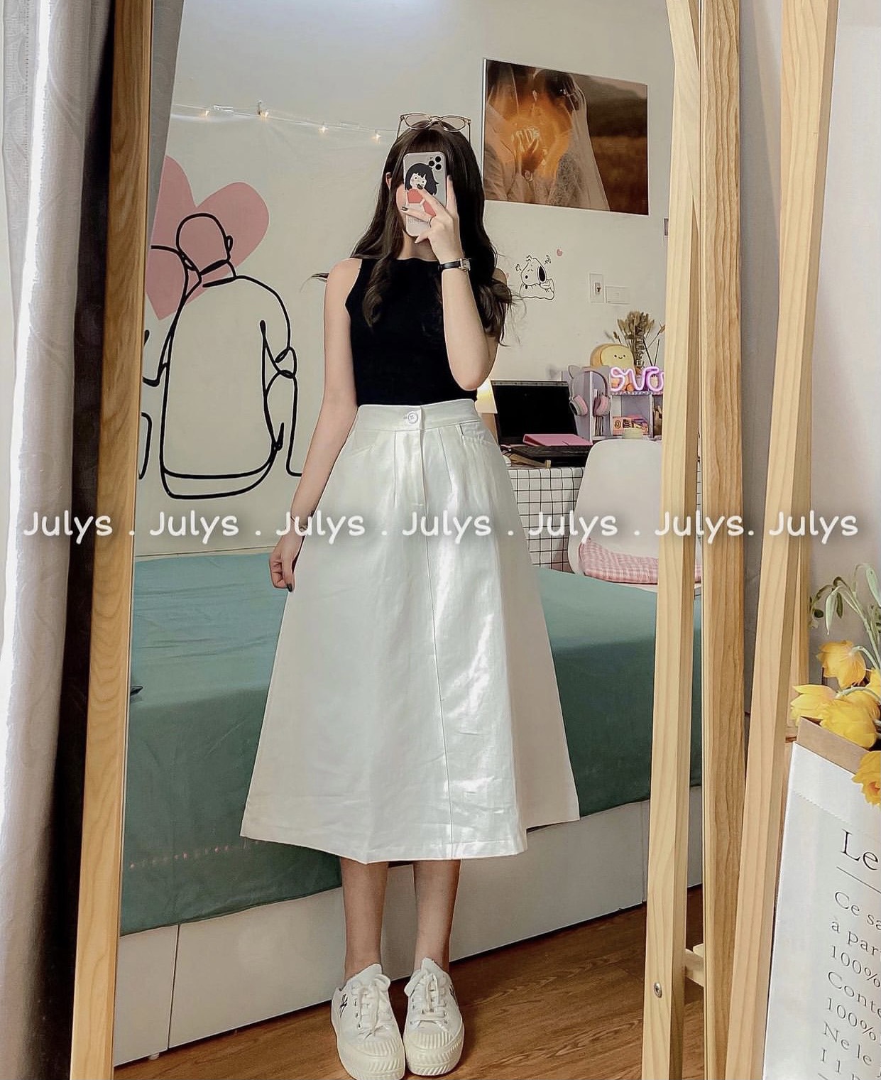 Chân váy A kaki lưng chun  8801 - P0/K23