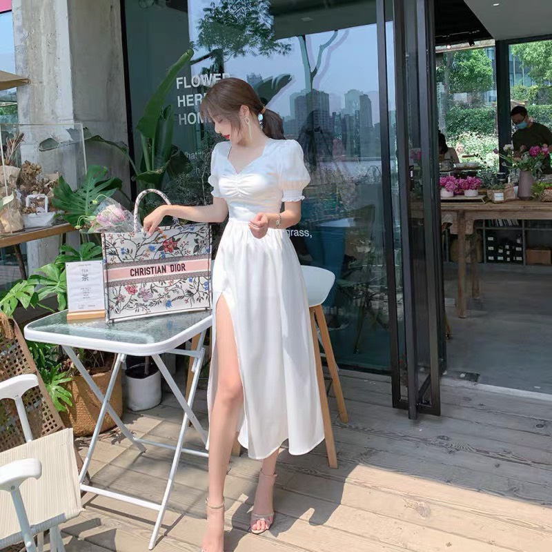 Váy Trắng Xẻ  Dài P2/K4