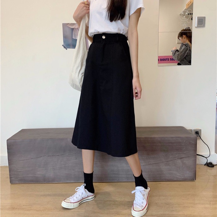 Chân váy kaki dáng dài vintage CV180
