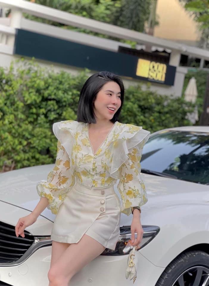 Áo sơ mi croptop voan tơ dài tay