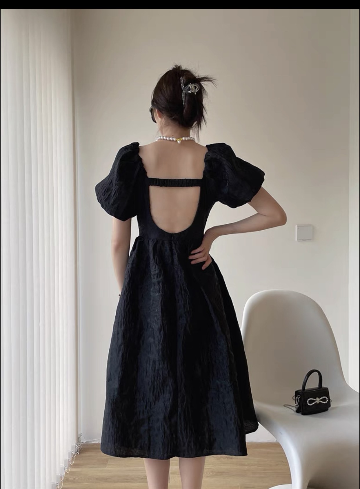 Váy hở lưng chất xốp 755