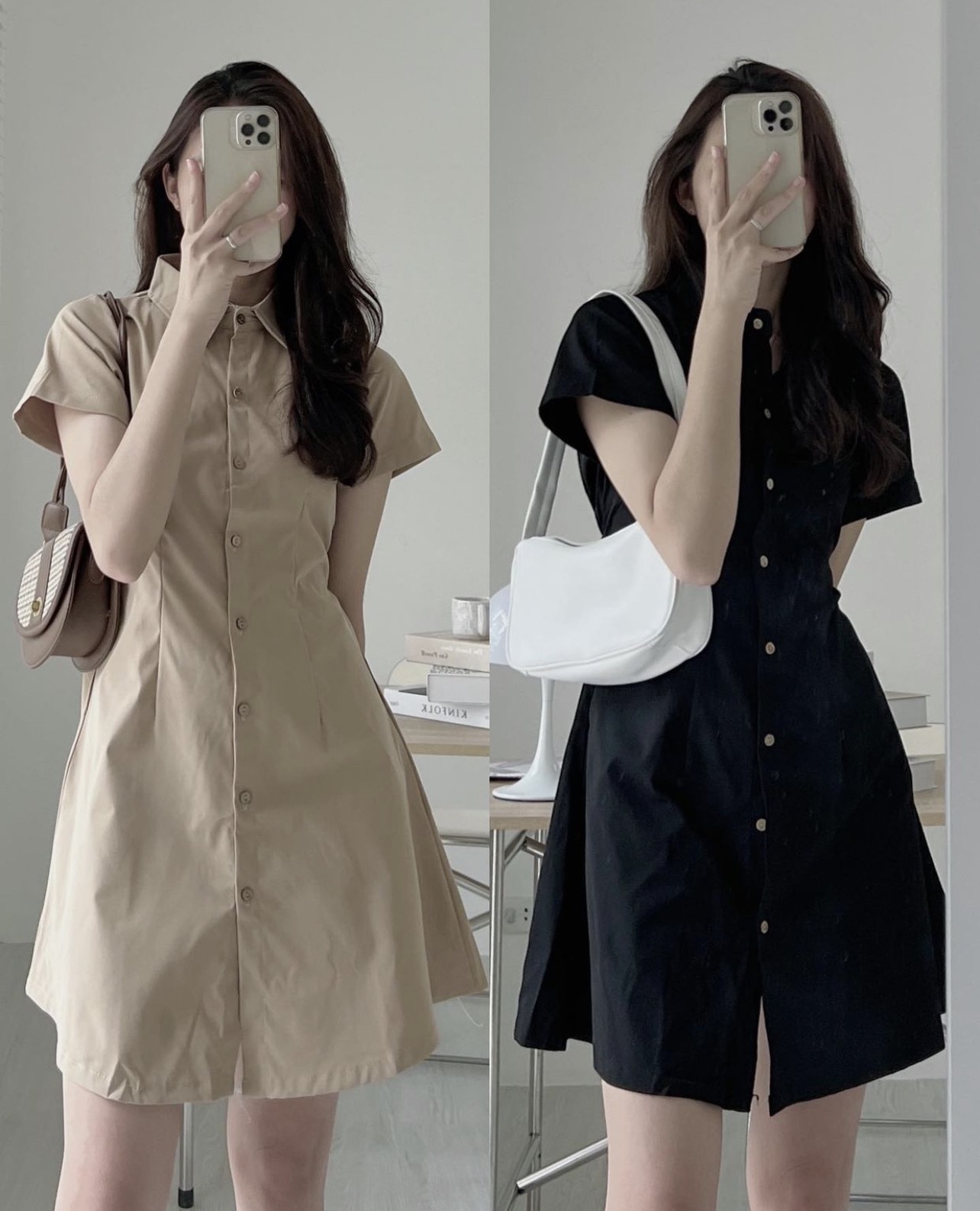 Sơ mi cổ đúc cúc cài chun sau 6789