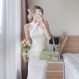 Váy body sóng Chéo cổ hàng hai lớp 6964