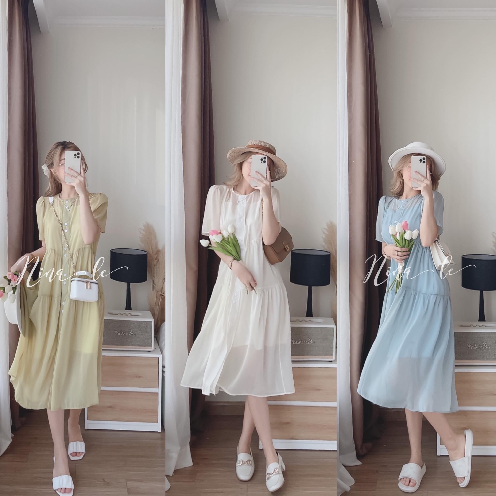 Set váy BBD cổ cúc 102