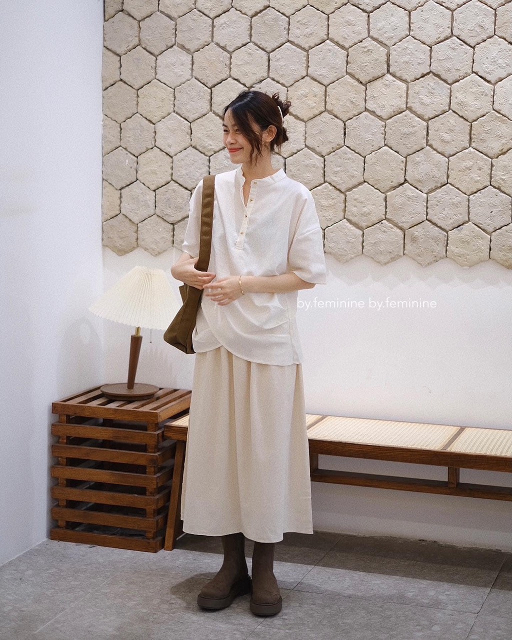 Sơ mi cổ tàu Cotaugaucheo061