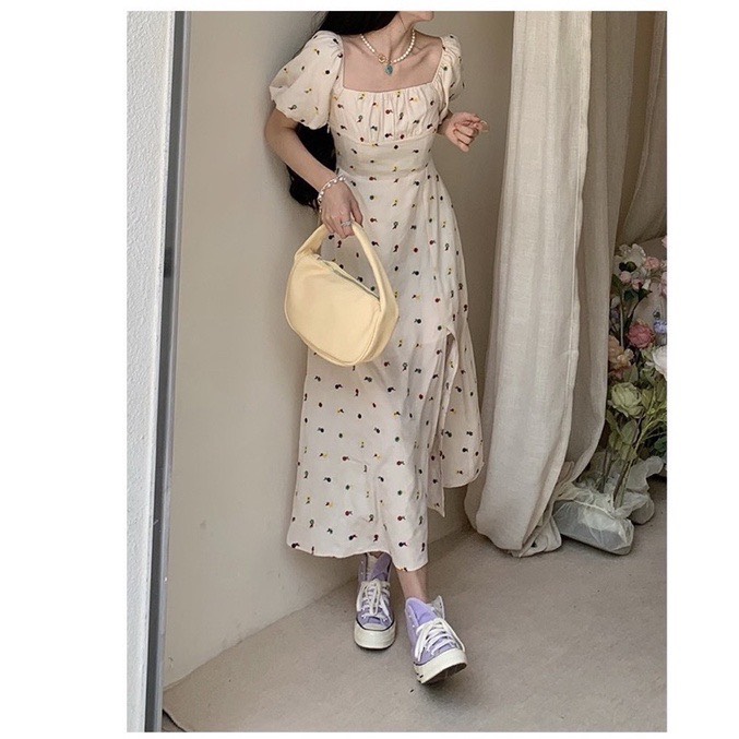  Váy dài hoạt tiết Vay00279