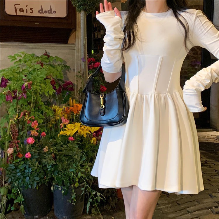 Vay2da31222 Váy suông hai màu đen trắng