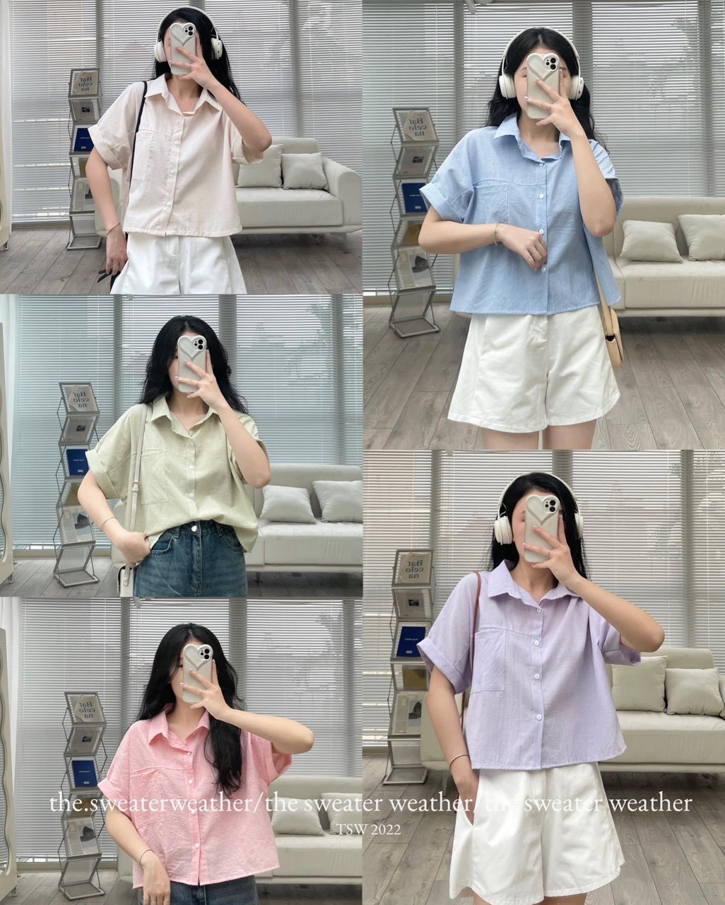 Ao8675 Áo sơ mi kẻ cộc tay