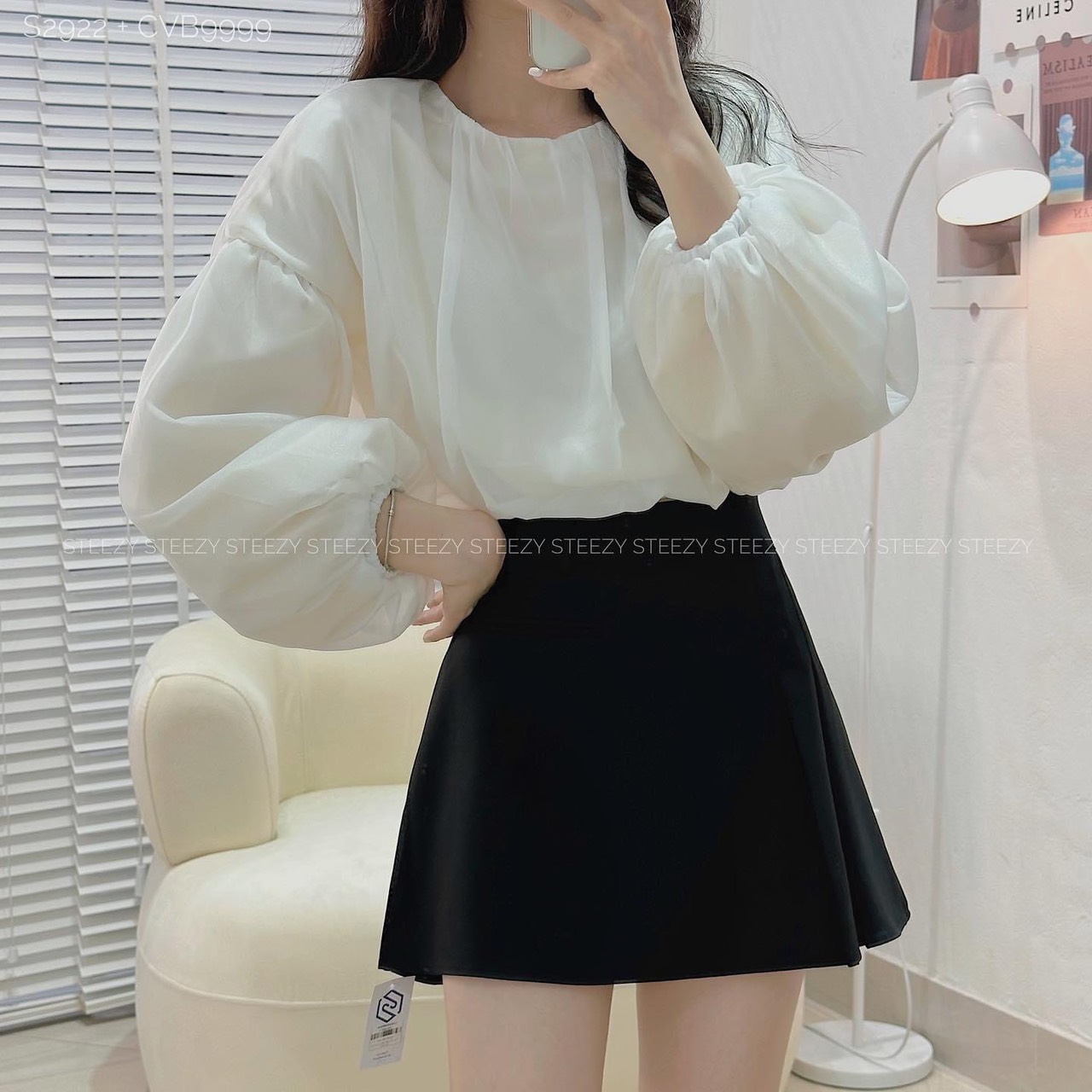 Aoto052 Áo croptop chất tơ bo tay