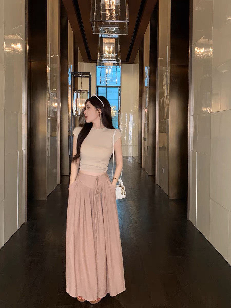 Quần xuông chất đũi tơ ống rộng - 247store.vn - Quan031