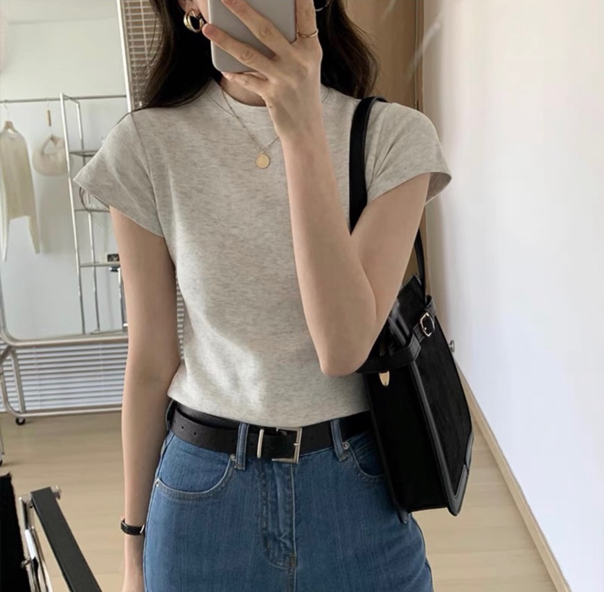 Áo babetee tay ngắn xinh bo cổ