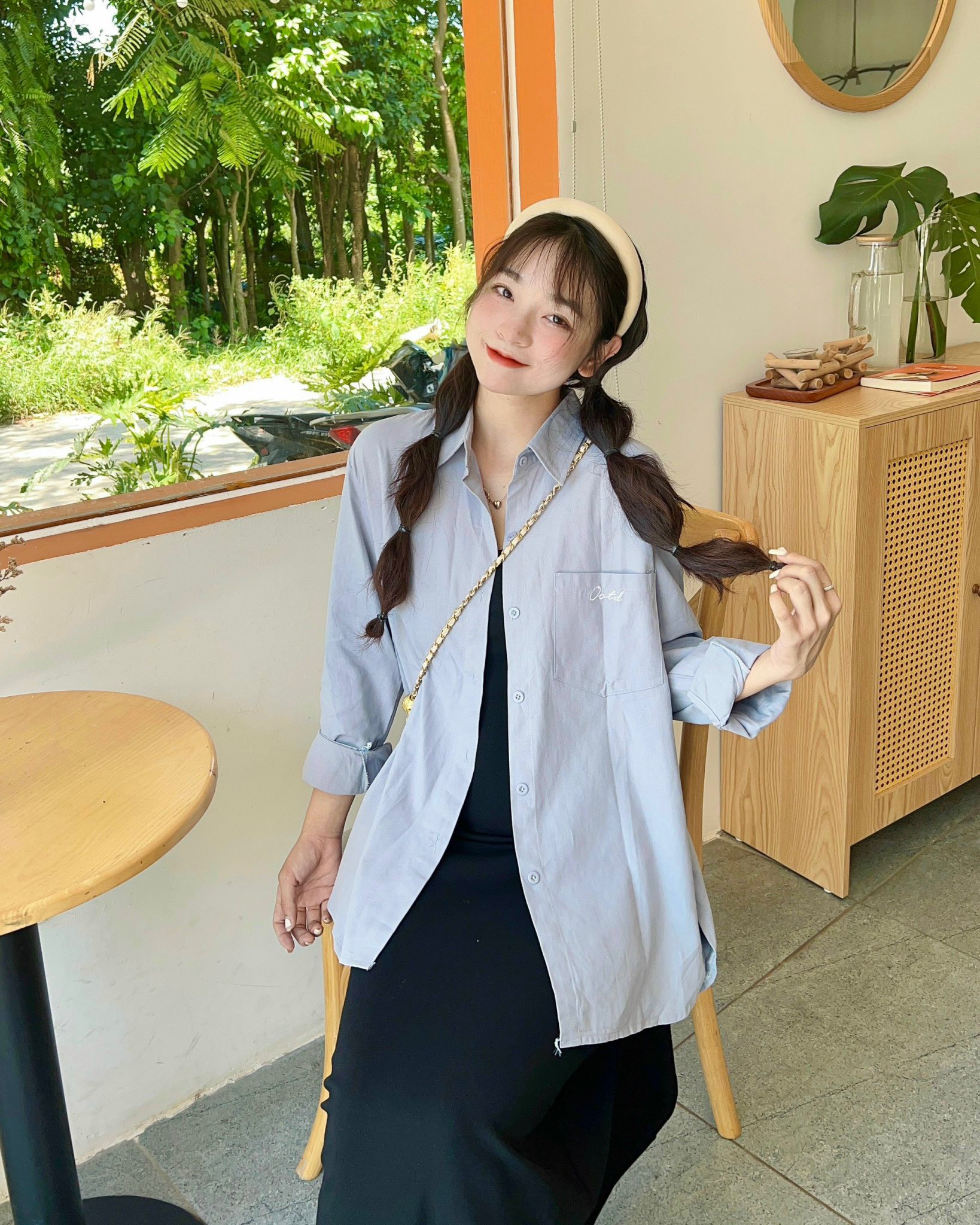 Áo sơ mi basic thêu 295