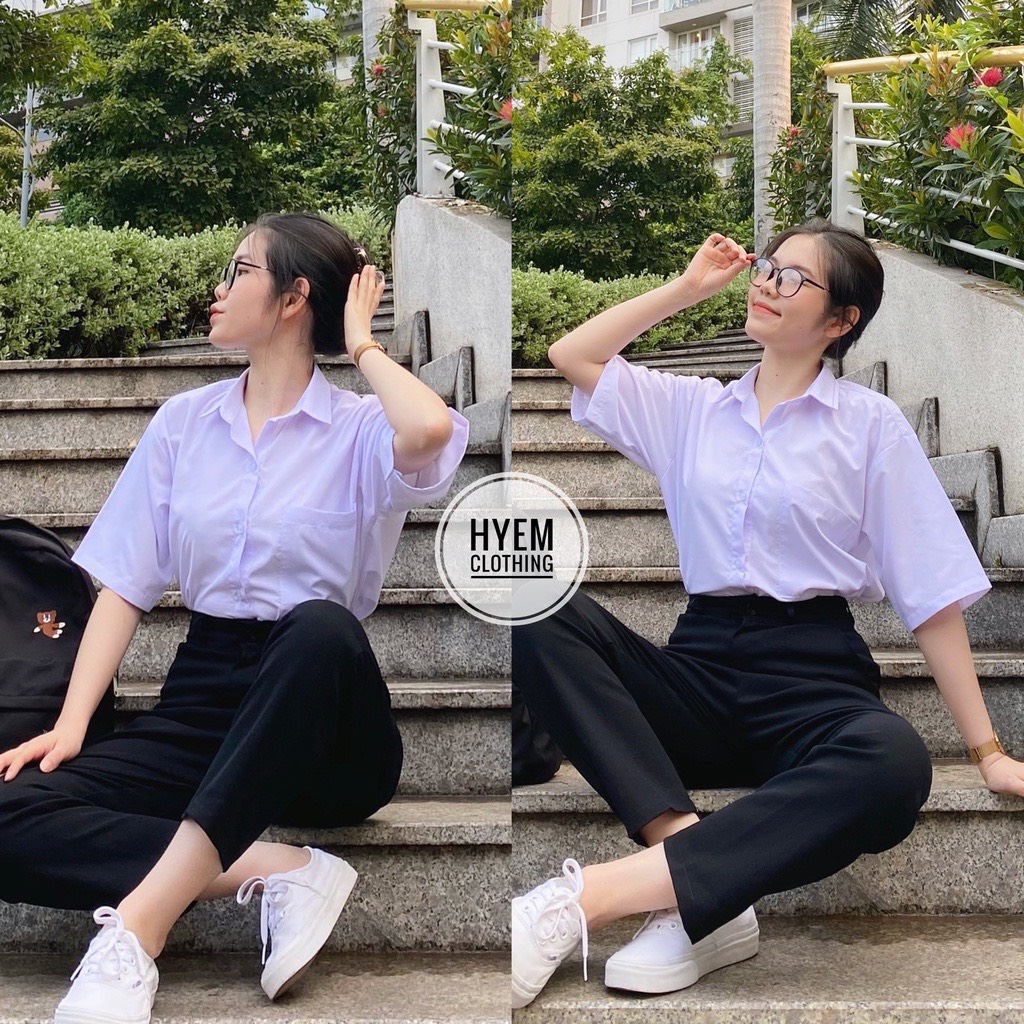 Áo sơ mi nữ tay ngắn lỡ SomiCoctaytuinguc73