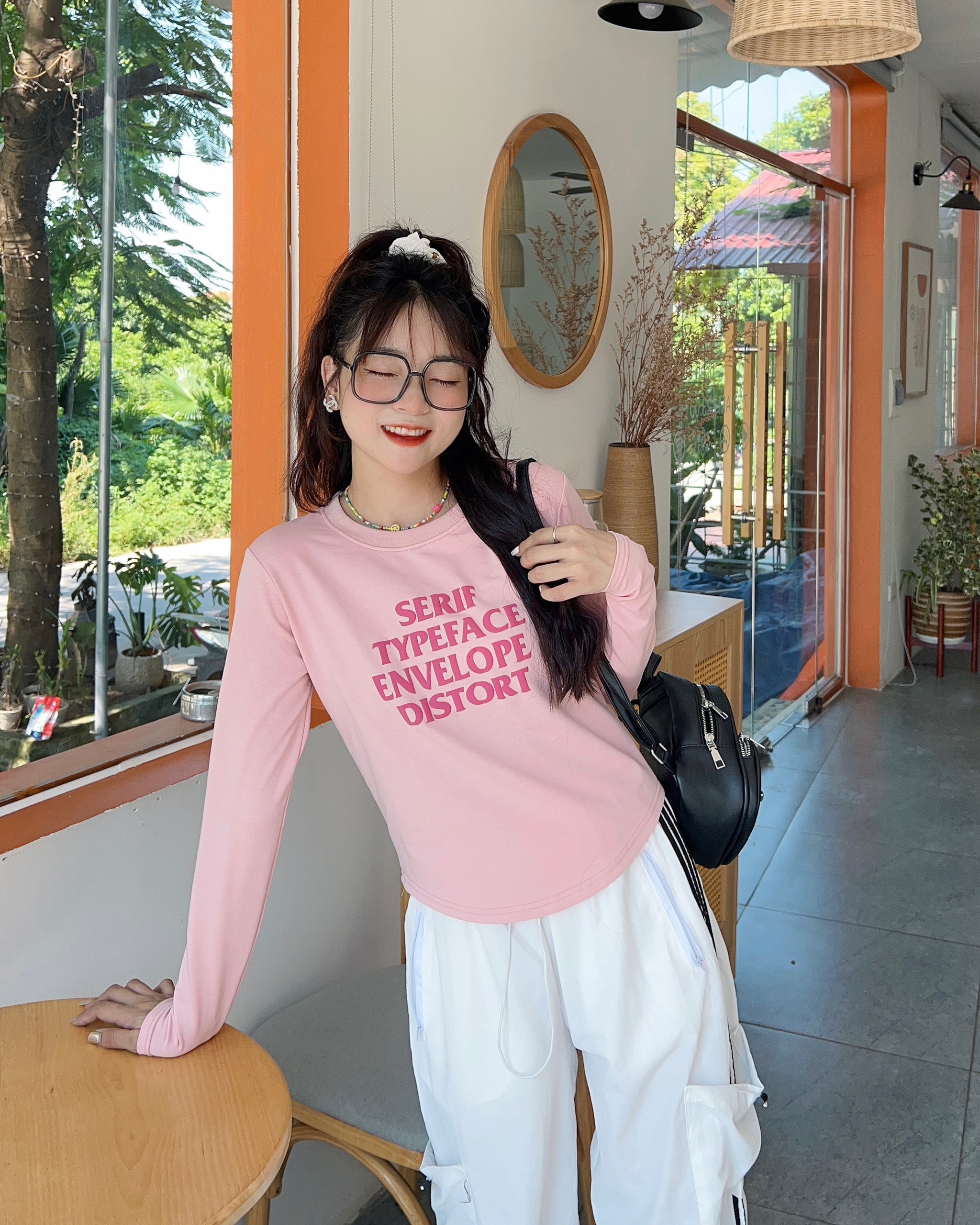 Áo pull tay dài dáng ôm in chữ nổi Aopulldaitay2532