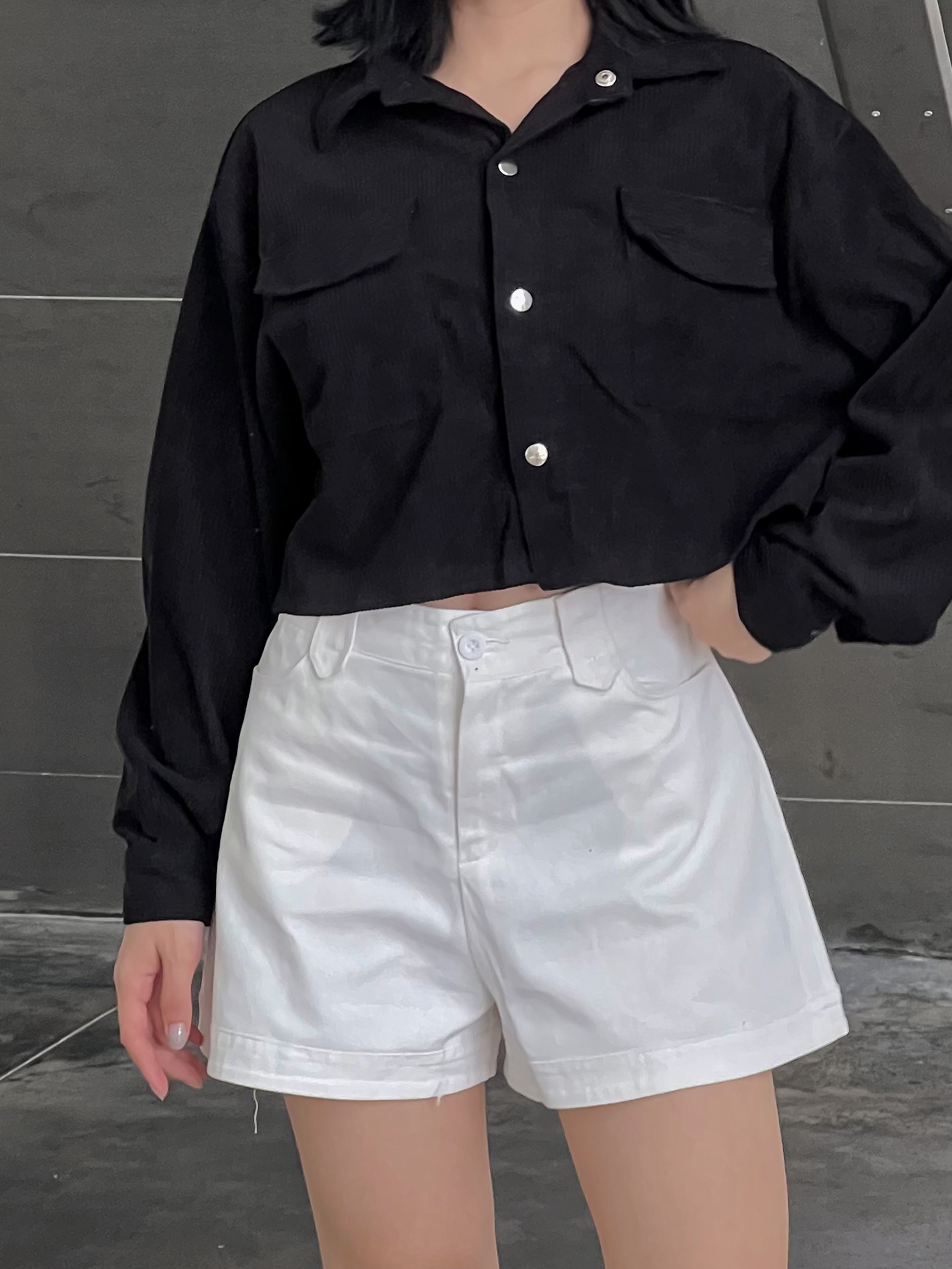 Quần short nữ ống rộng siêu hack dáng, chất kaki cotton siêu mềm  cv6916_P0K41