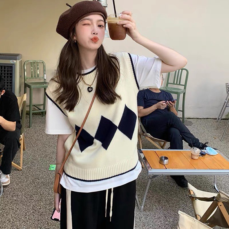 , áo len nữ kiểu họa tiết kẻ Caro AoGL12 