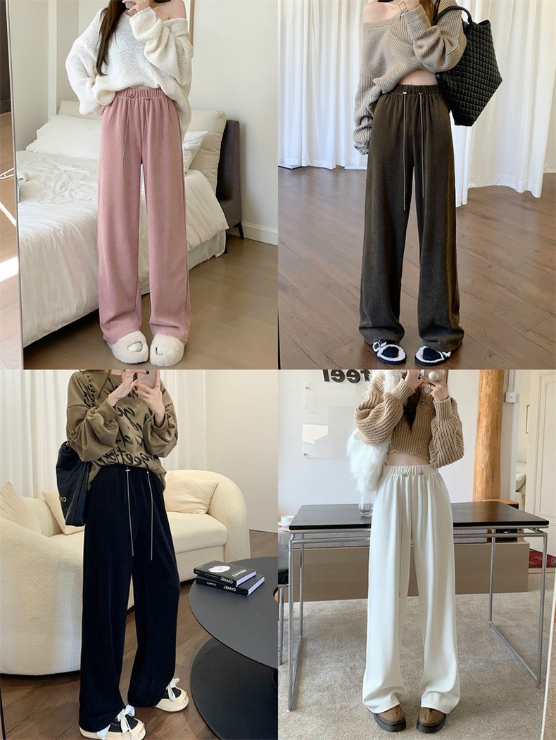 , quần nỉ tăm ống tộng dây  rút kim loại Quannitam810 