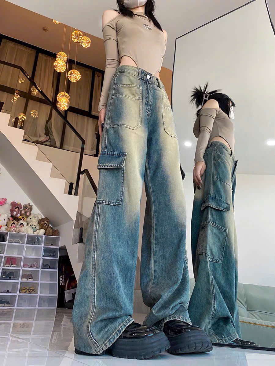  Quần jean ống rộng túi hộp  Quan7132_ 