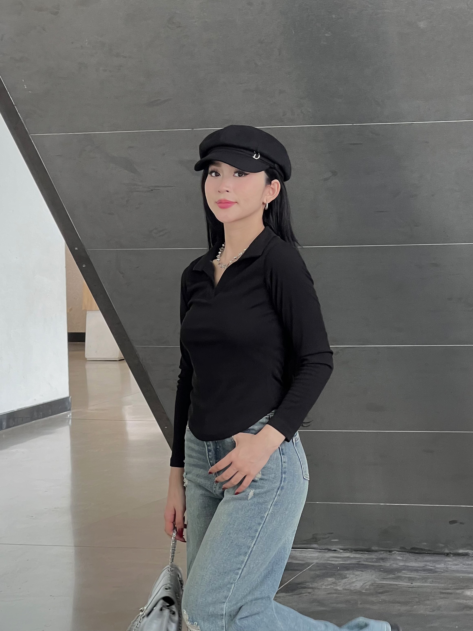 Áo polo vạt bầu dài tay  Aopolovatbau1096 