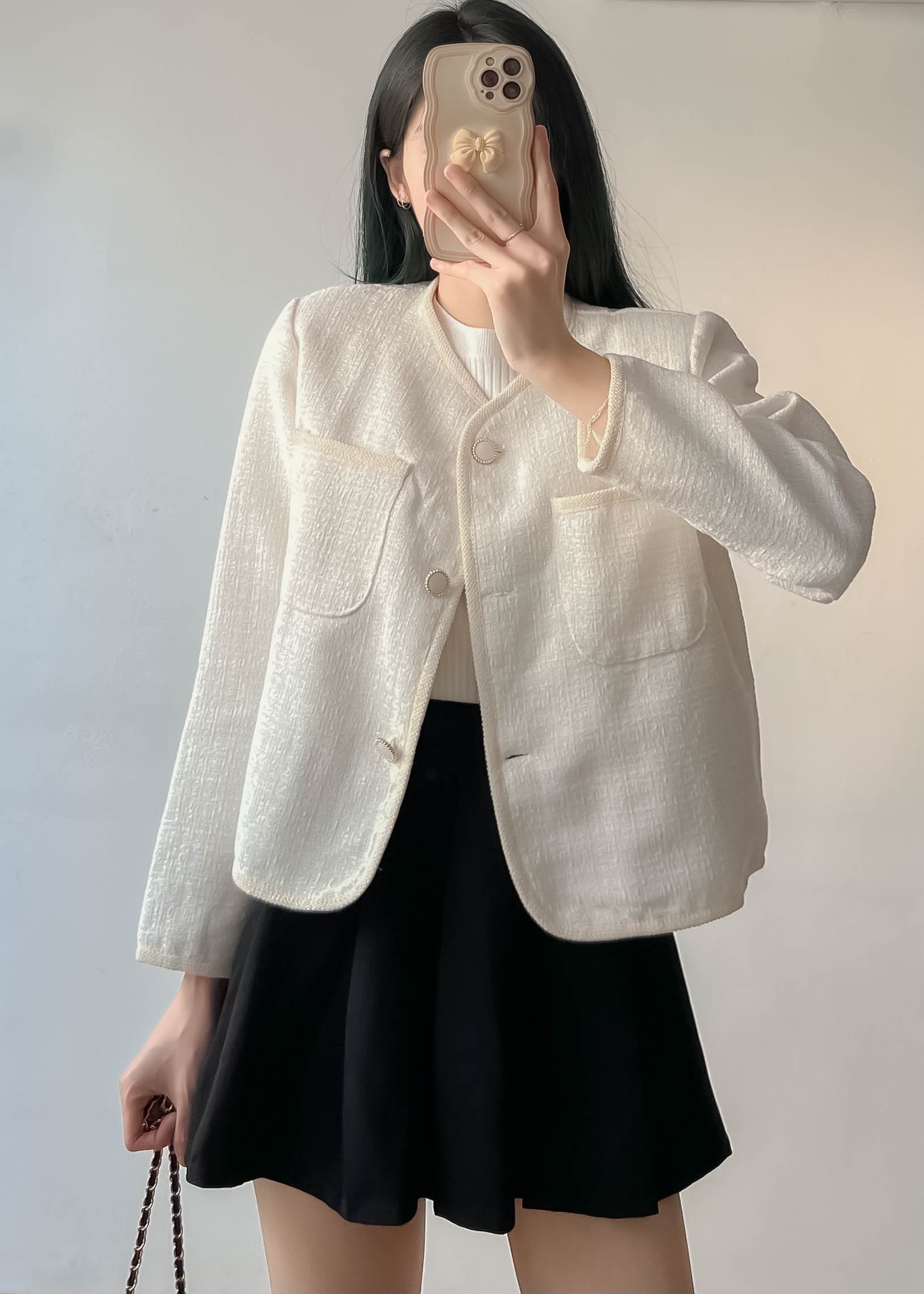 Áo dạ TWEED viền túi Aodatweedvien936 