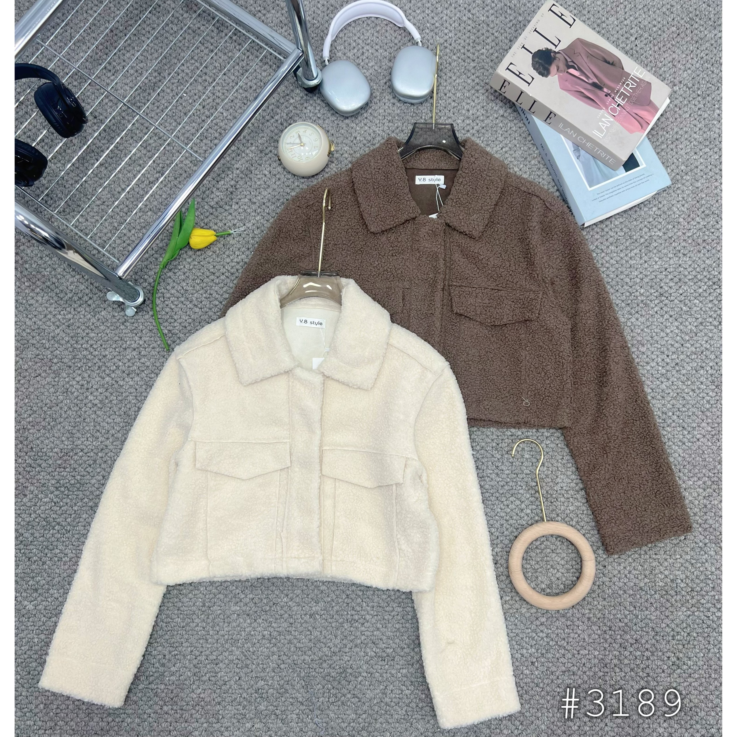 Áo khoác lông cừu cổ bẻ dáng croptop  AokhoaclongcuuCRT3189_ 