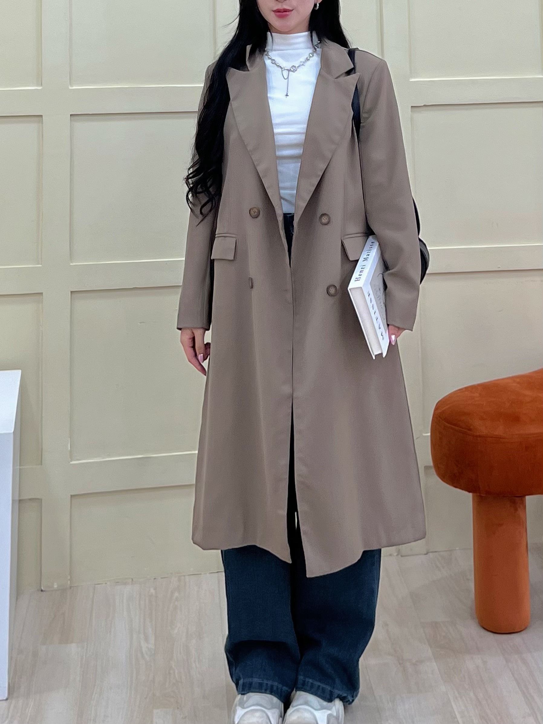 áo vét dáng dài kèm đai Aomangtodangdai949 