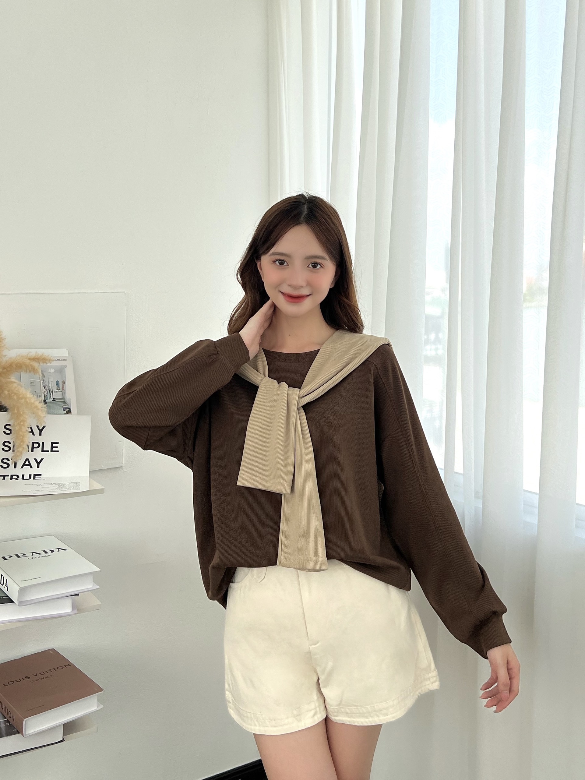 ÁO SWEATER NỈ TĂM THUỶ THỦ AoSWTkemkhan1091 