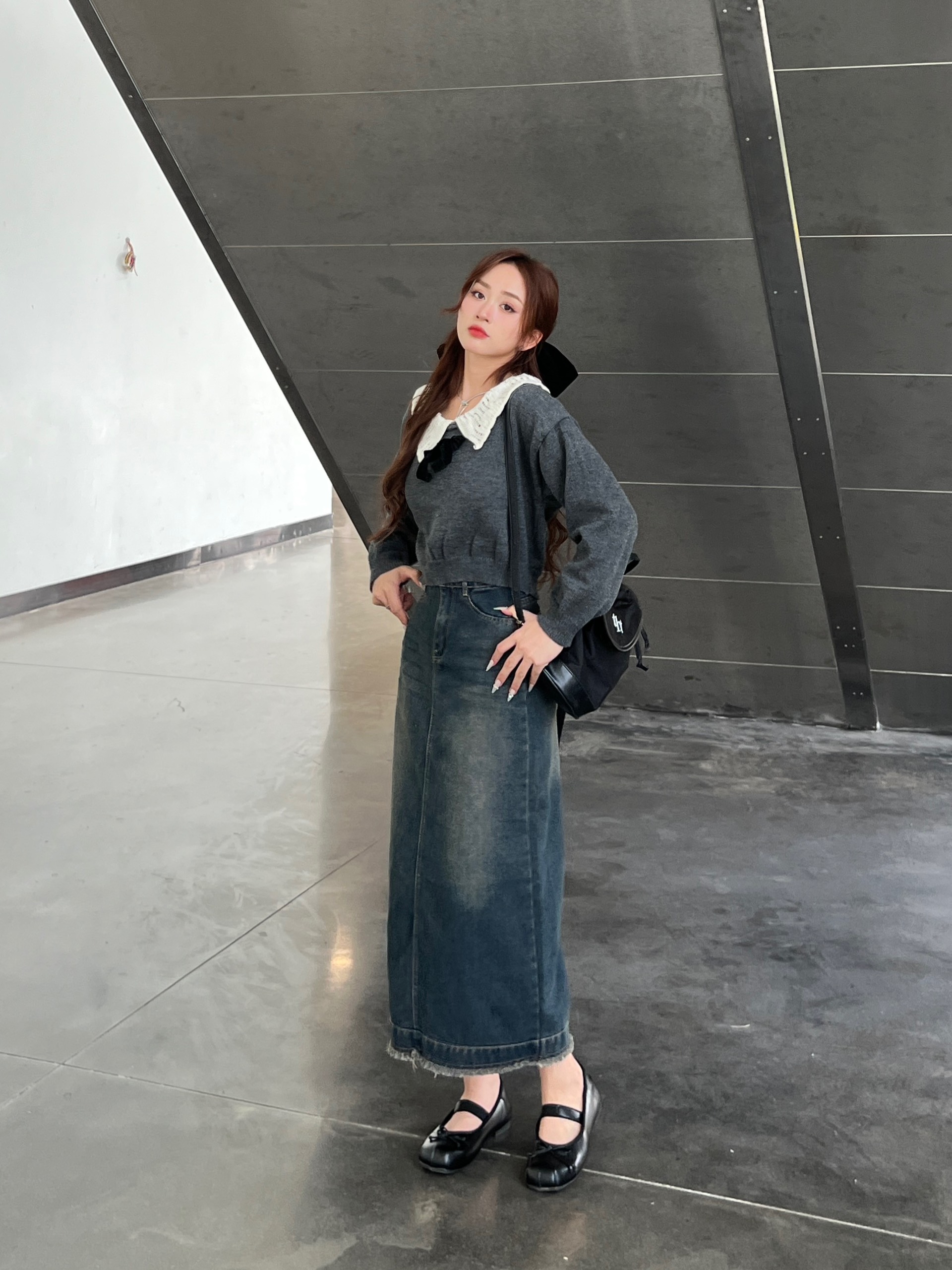  Chân váy jeans dáng dài  CVtuarua8330 