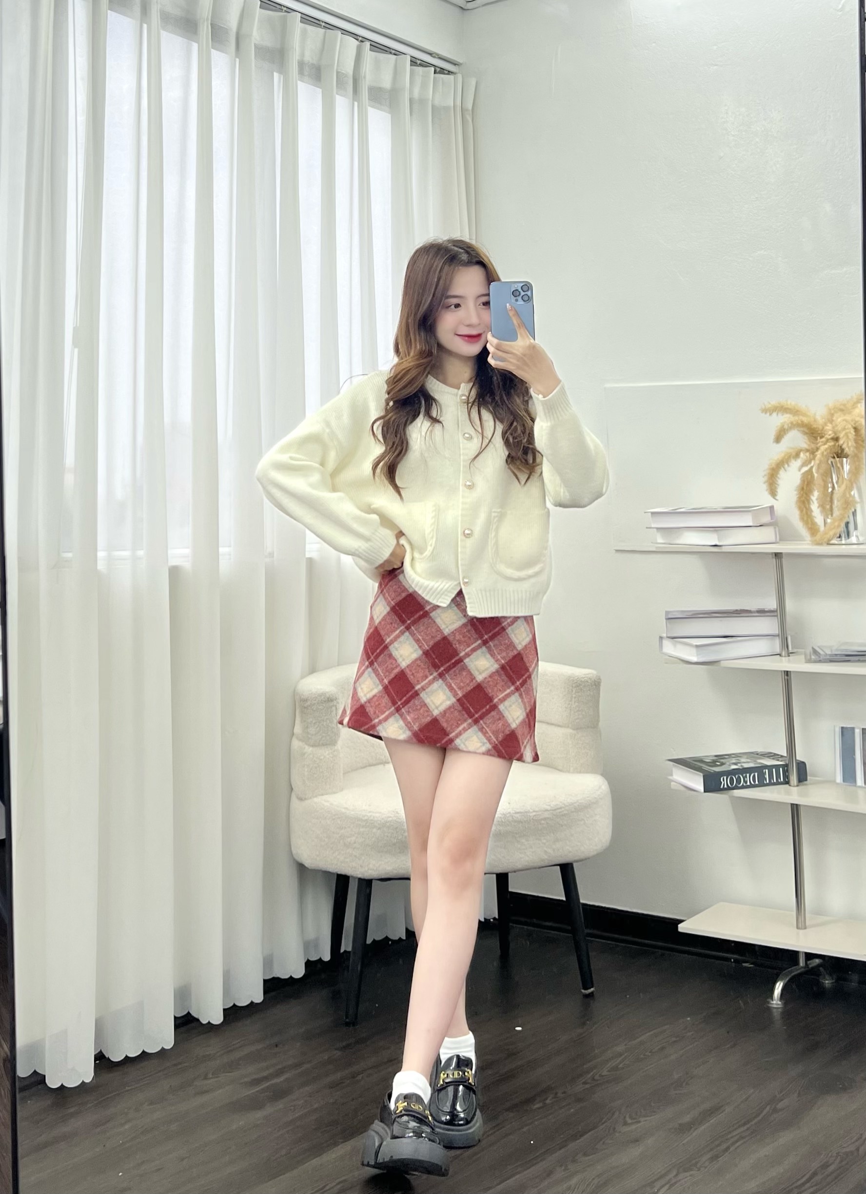 Chân váy dạ kẻ Chanvaydangan49 