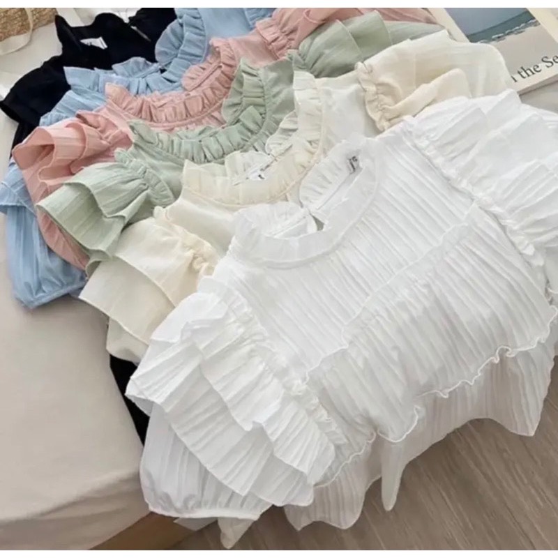 Áo babydoll tay bồng BÈO TẦNG Aobabydoll027