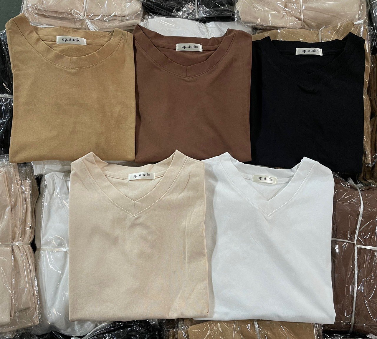 Áo nữ thun cotton crotop cổ tim AophongCOTIM963 
