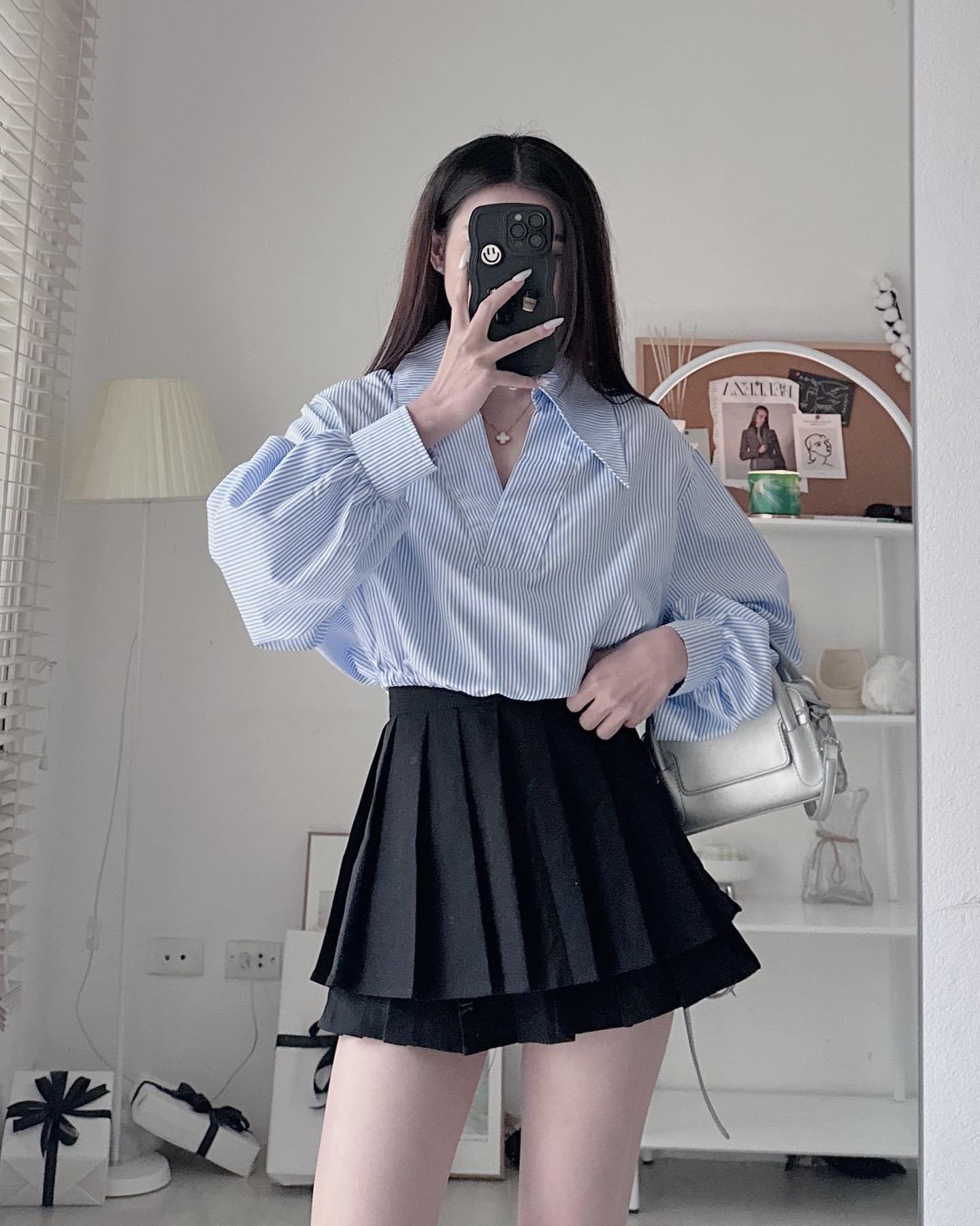 Sơ mi kẻ sọc croptop  SomicoV220 