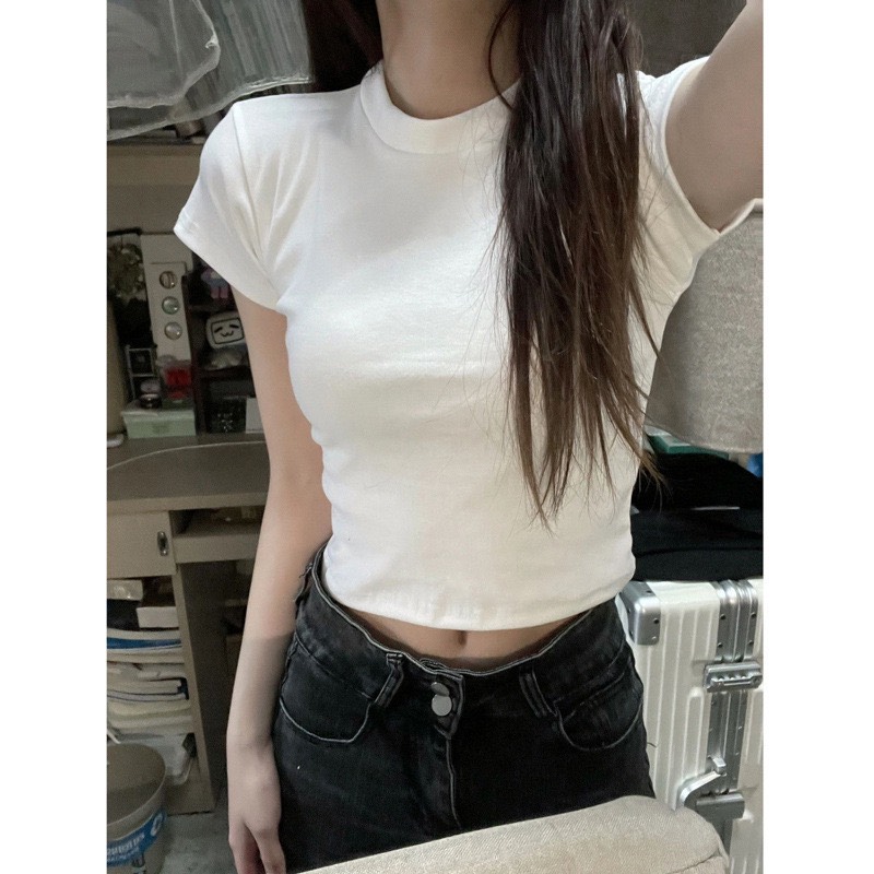 Áo zip croptop cổ tròn Aocrt026 