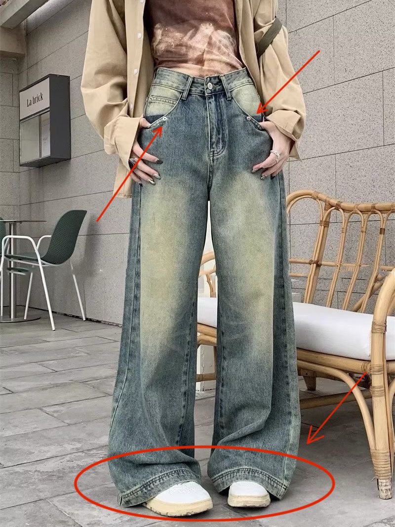 Quần jean ống suông rộng Q833