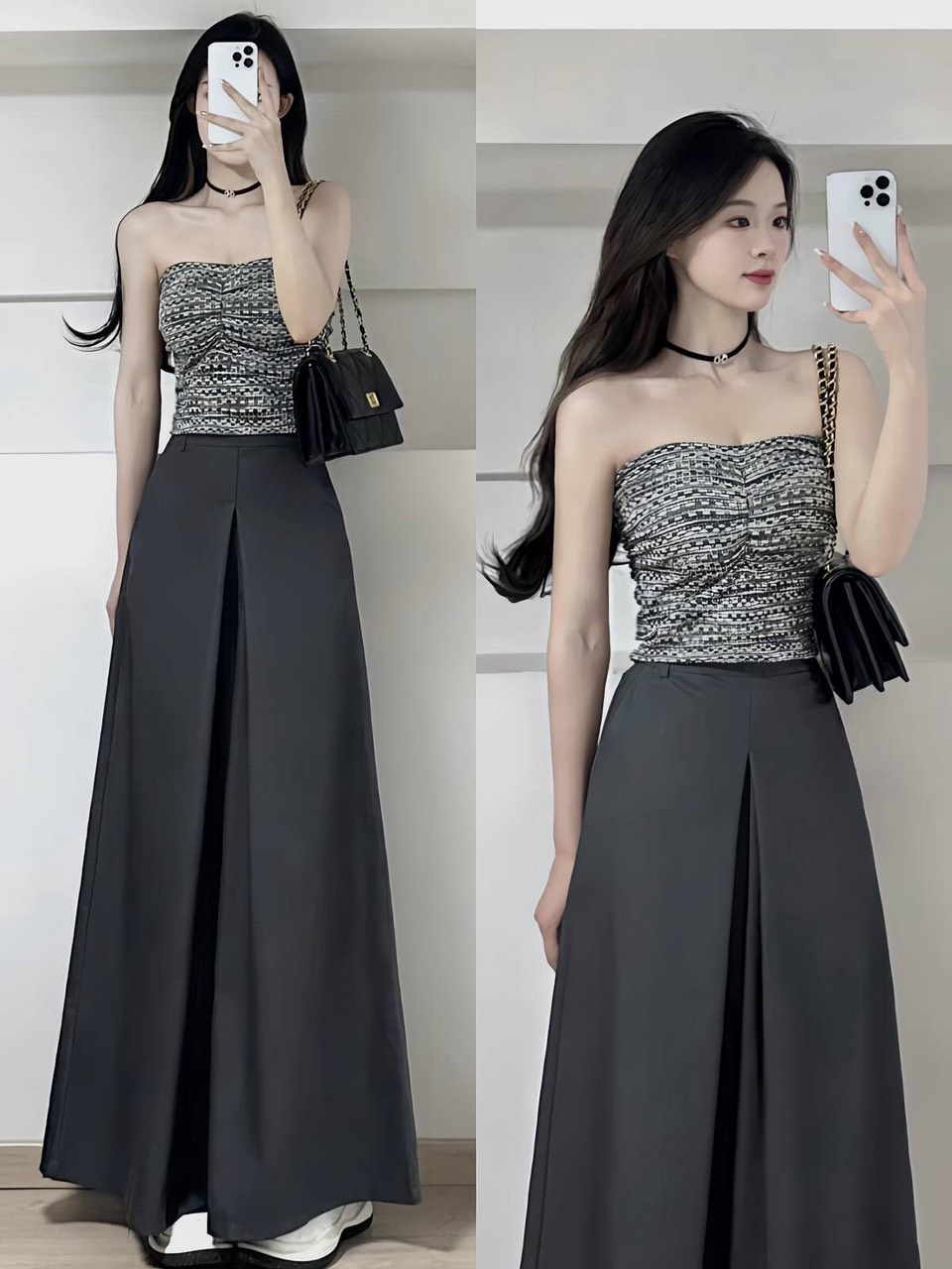 Quần suông rộng ly bụng Gold9903 