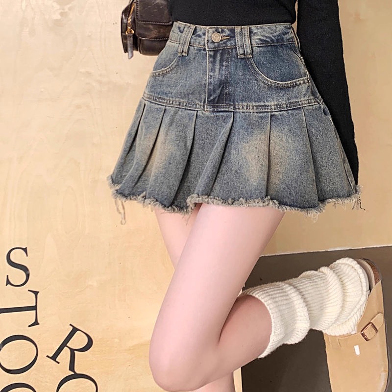 Váy chữ A jeans lưng cao Chanvay336 