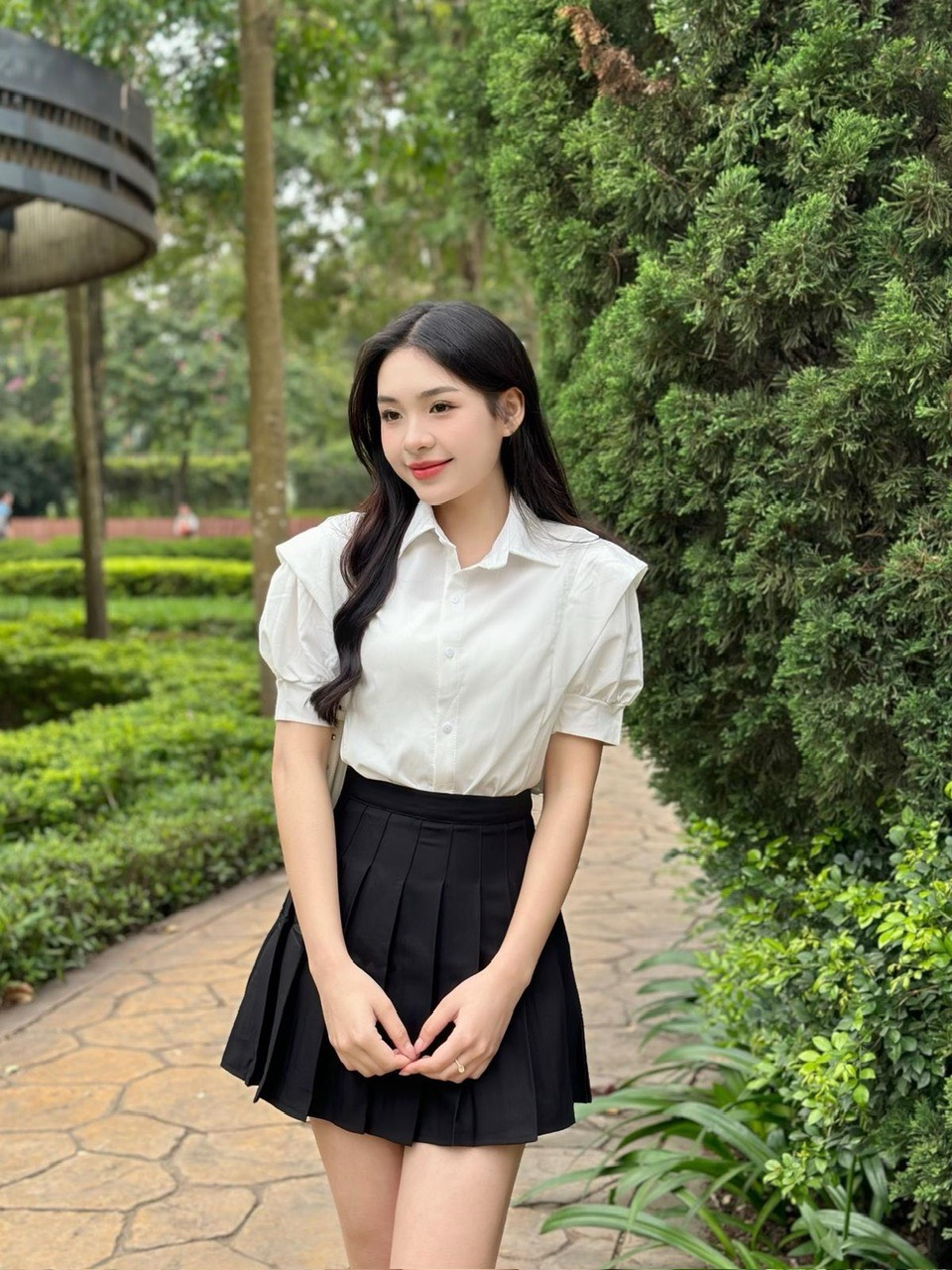 Áo sơ mi nữ ngắn tay thiết kế vạt vai kiểu cách Somi1195
