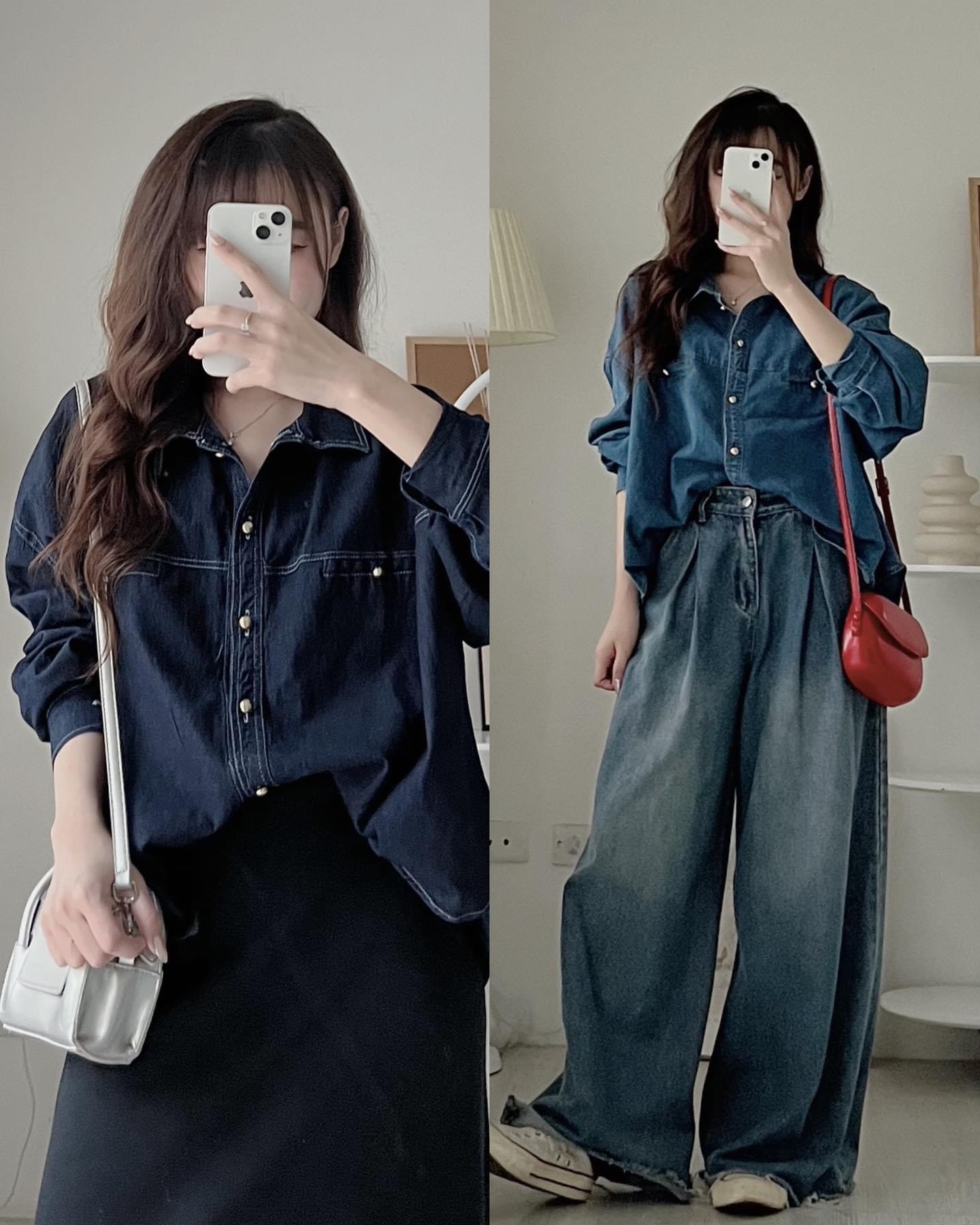 Áo sơ mi bò giấy cúc  đồng Aobogiay1117