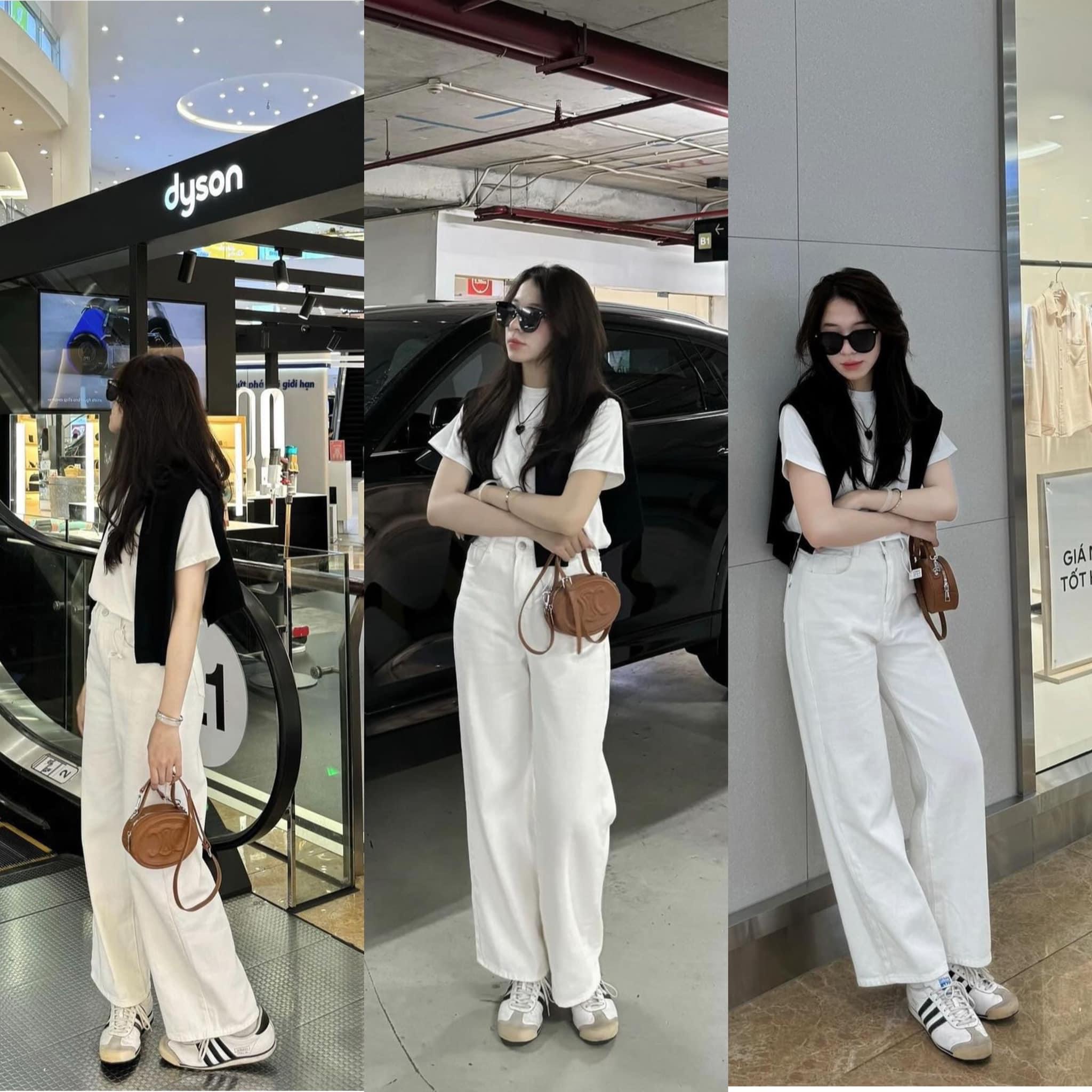 QUẦN JEAN trắng ống xuông Qjeantron7448