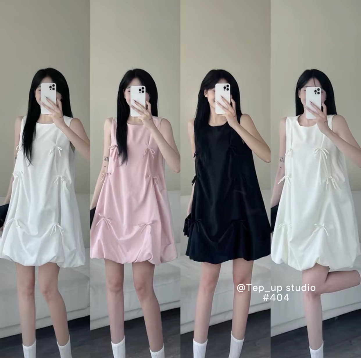 Váy đính nơ sát nách  Vay0404