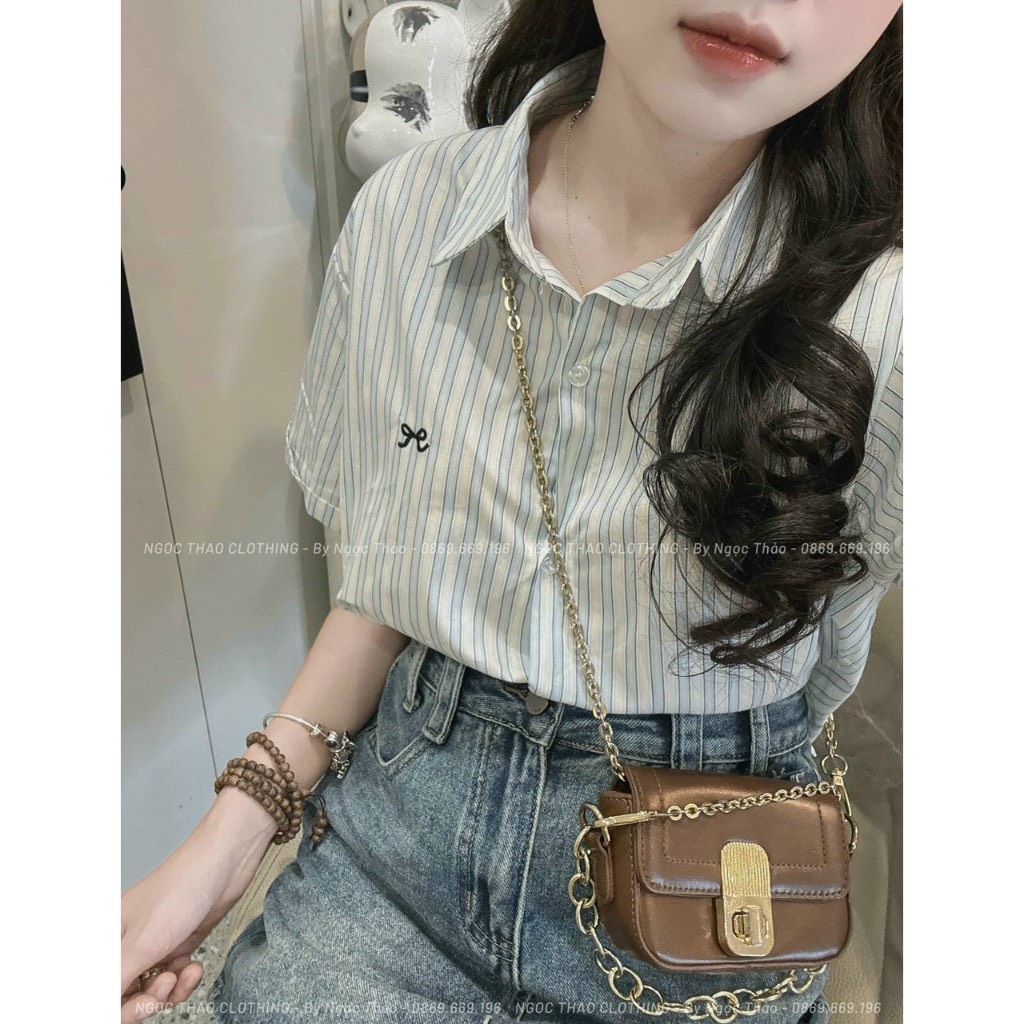 Áo sơ mi kẻ sọc cộc tay SM24646